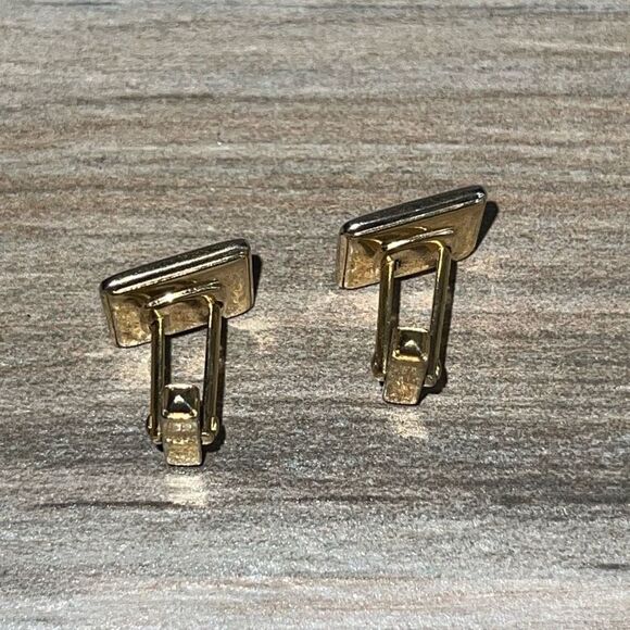 Vintage Red Striped Tie Bar And Cuff Links Set Mens Gold Tone Classic Old Money - Picture 10 of 10